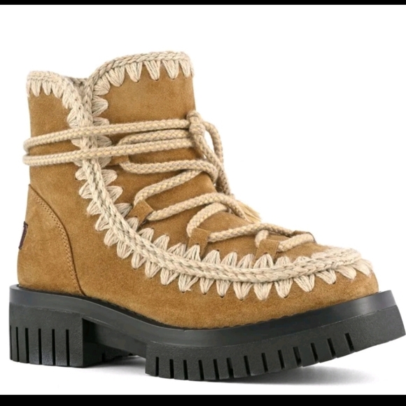 MOU MOU - Eskimo Combat Lace in Cognac Size 41 Retail $425 NWB - Picture 2 of 10